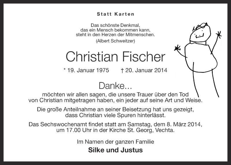  Traueranzeige für Christian Fischer vom 01.03.2014 aus OM-Medien