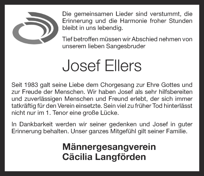  Traueranzeige für Josef Ellers vom 20.03.2018 aus OM-Medien