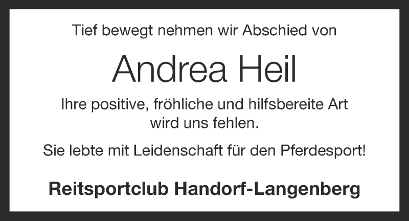  Traueranzeige für Andrea Heil vom 25.05.2019 aus OM-Medien