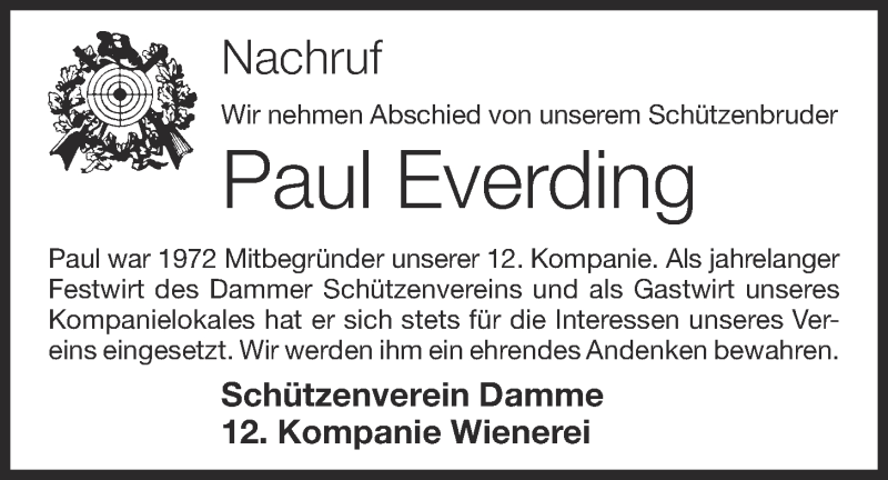  Traueranzeige für Paul Everding vom 09.04.2020 aus OM-Medien