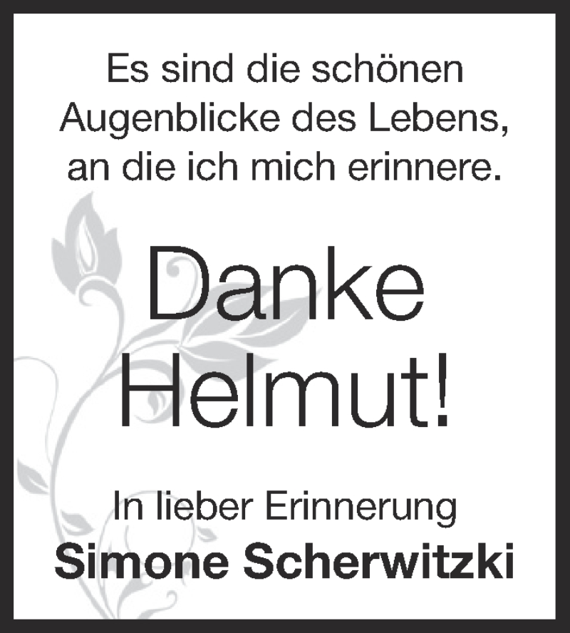  Traueranzeige für Helmut Scherwitzki vom 11.08.2020 aus OM-Medien