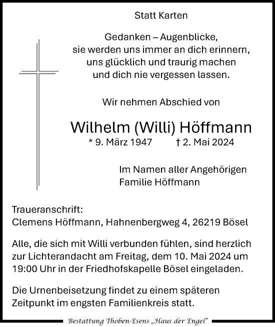 Anzeige von Wilhelm Höffmann von OM-Medien